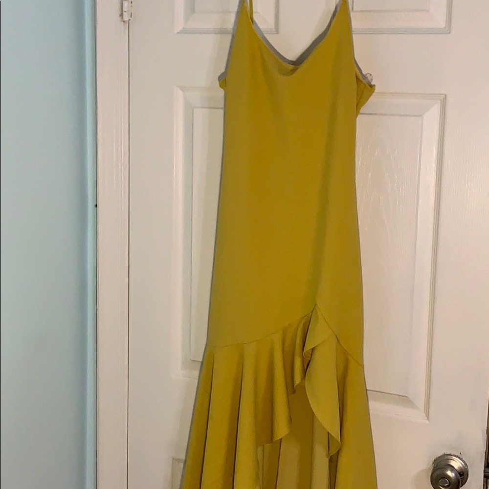 Yellow ruffled dress